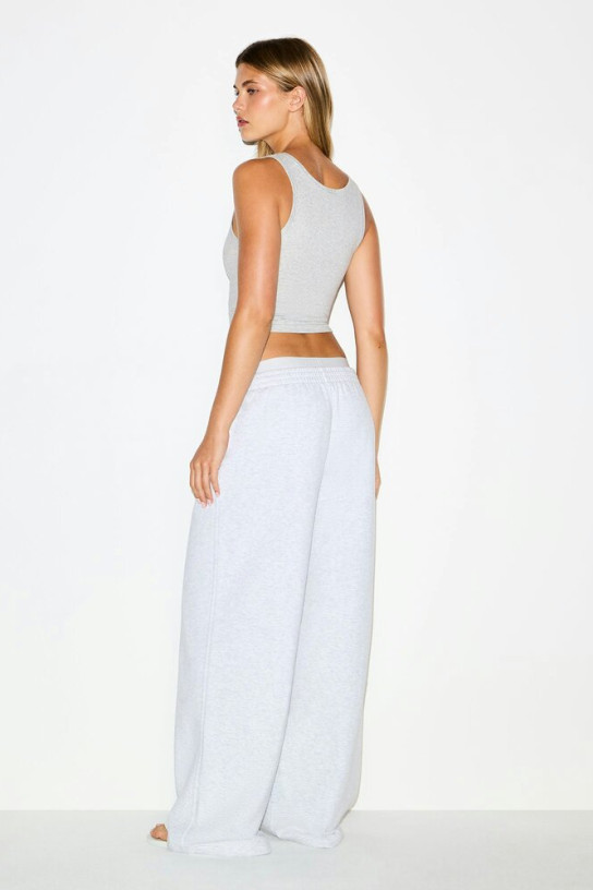 Skims Cotton Fleece Oversized Double Waistband Pant