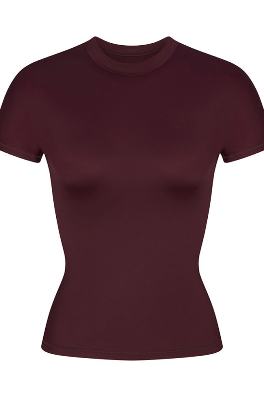 Nike&Skims Shine Short Sleeve Mock Neck Top