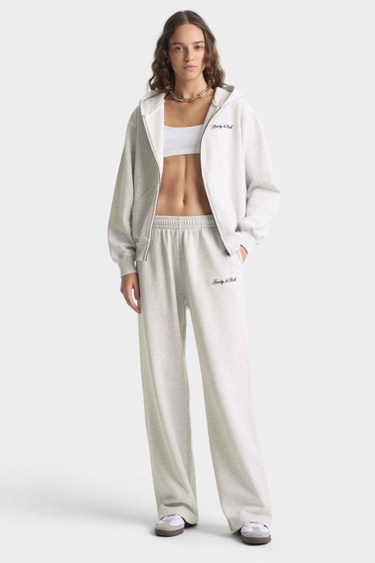 Sporty Rich Signature Logo Embroidered Wide Sweatpant