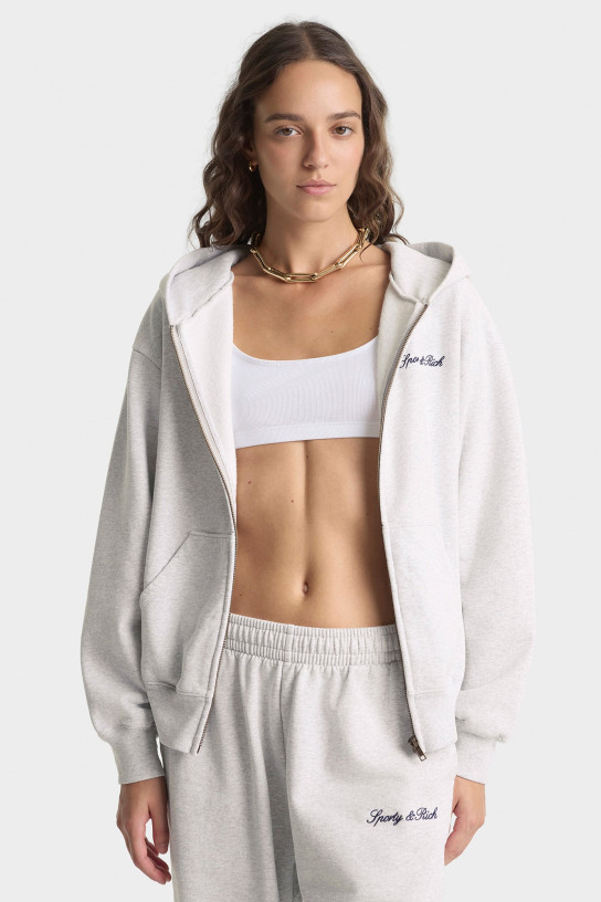 Sporty Rich Signature Logo Embroidered Wide Sweatpant