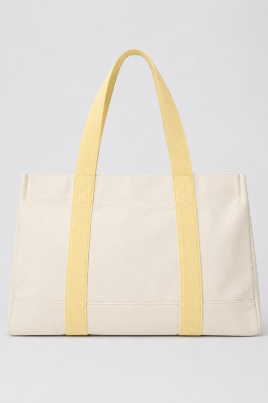 Bo+Tee Oversized Canvas Tote Bag Lemon