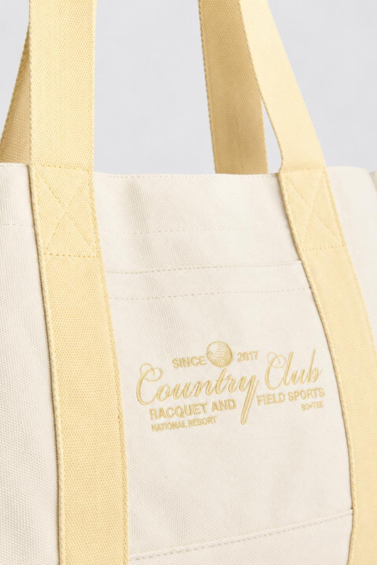 Bo+Tee Oversized Canvas Tote Bag Lemon